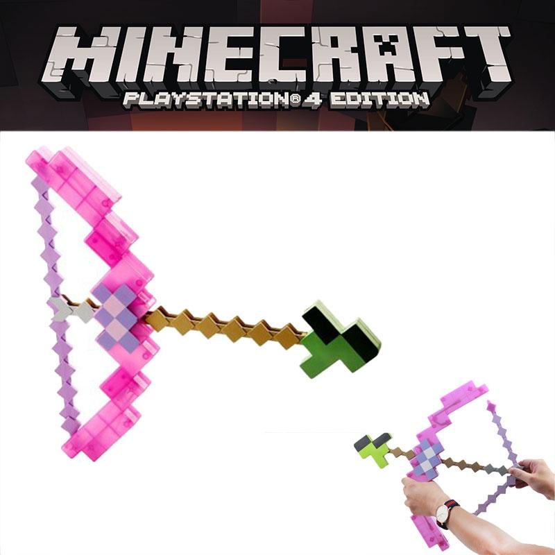 Игрушечный розовый лук и стрелы Minecraft для детей, пластиковый материал, размер упаковки 38*35,5 см