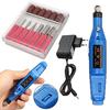 Blue Electric Mini Grinder Polishing Tool Machine Set for Manicure Pedicure Nail Art Tool