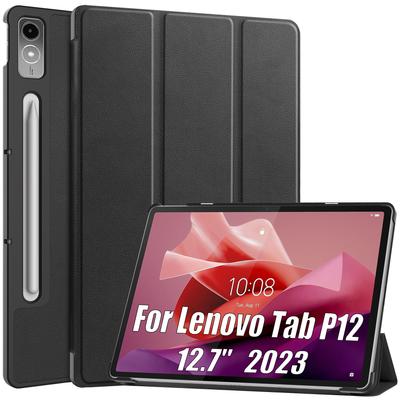Кожаный флип-чехол для Lenovo Tab P12 12,7 дюймов 2023, легкий тонкий тонкий трехстворчатый чехол-подставка для планшета с подставкой для Xiaoxin Pad Pro 12,7 TB371FC