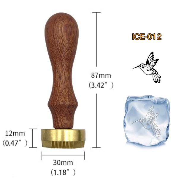 Ice Stamp With Removable Brass Head & Wood Handle - Vintage 1.18" Branding for Cubes, Cocktails, Whiskey, Mojito Drinks - Bar Making DIY Crafting