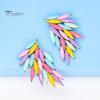 1 пара перьевых шипов в форме крыльев, серьги-гвоздики для ушей, персонализированные цветные стеклянные женские серьги-гвоздики, модные ювелирные изделия, подарок