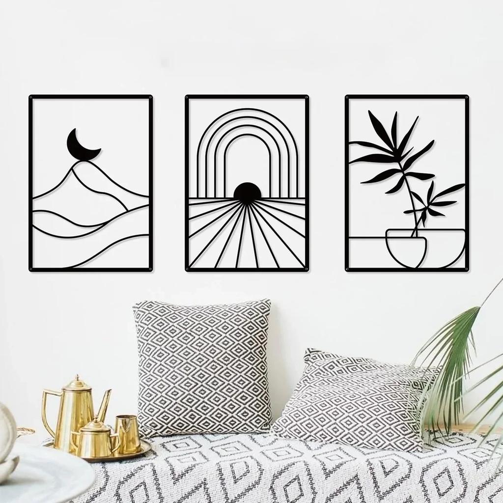 Металлический декор для дома: Минималистичный Богемный Абстрактный Линейный Железный Настенный Декор для Шикарных Пространств