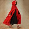 Autumn Winter Gothic Trendy Maxi Hooded Wool Cloak Cardigan Coat Maxi Cashmere Hoodie Long Cape Costume Cosplay Outerwear