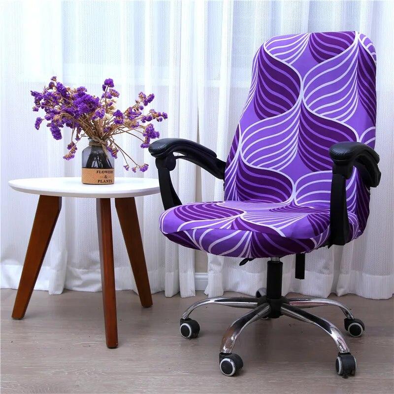 Office Rotating Computer Chair Cover Elastic Printed Chair Covers Anti-dirty Washable Lift Seat Protector Case for Meeting Room
