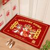 Year of The Snake Festive Cartoon Rug Entry Floor Mat Easy To Take Care of The New Year Door Mat Non-slip Washable Carpets