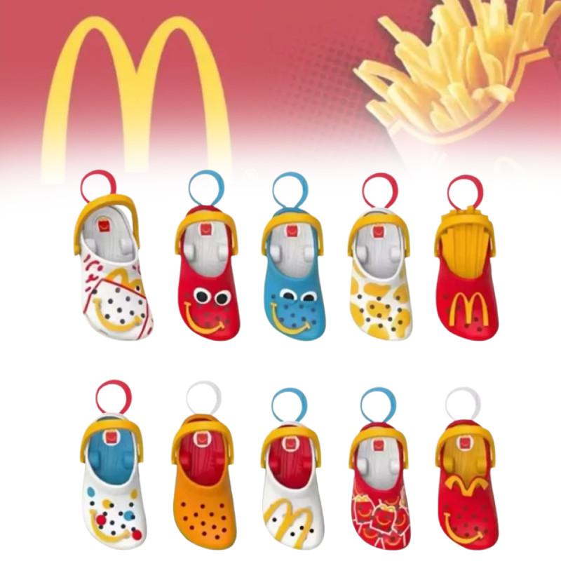 Веселые и красочные миниатюрные игрушечные брелоки-тапочки Crocs McDonald's для детей и взрослых