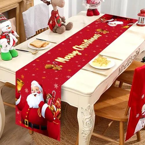 Santa Claus Christmas Table Runner Merry Christmas Decoration For Home Xmas Party Table Decor Navidad Noel New Year