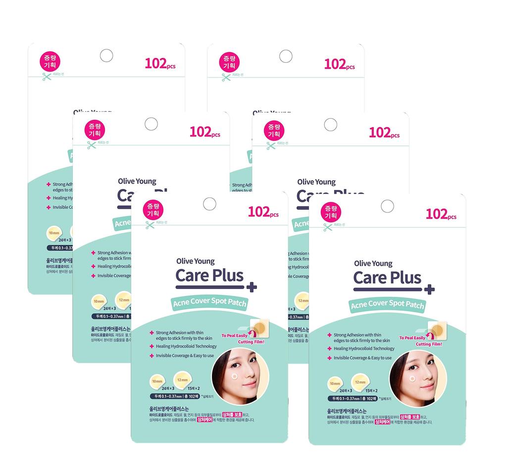 Acne Cover Spot Patch for Olive Young Care Plus Spot Patch (102ea) Acne Spot Pimple Absorbing Cover Patch, Moist Wound Dressing