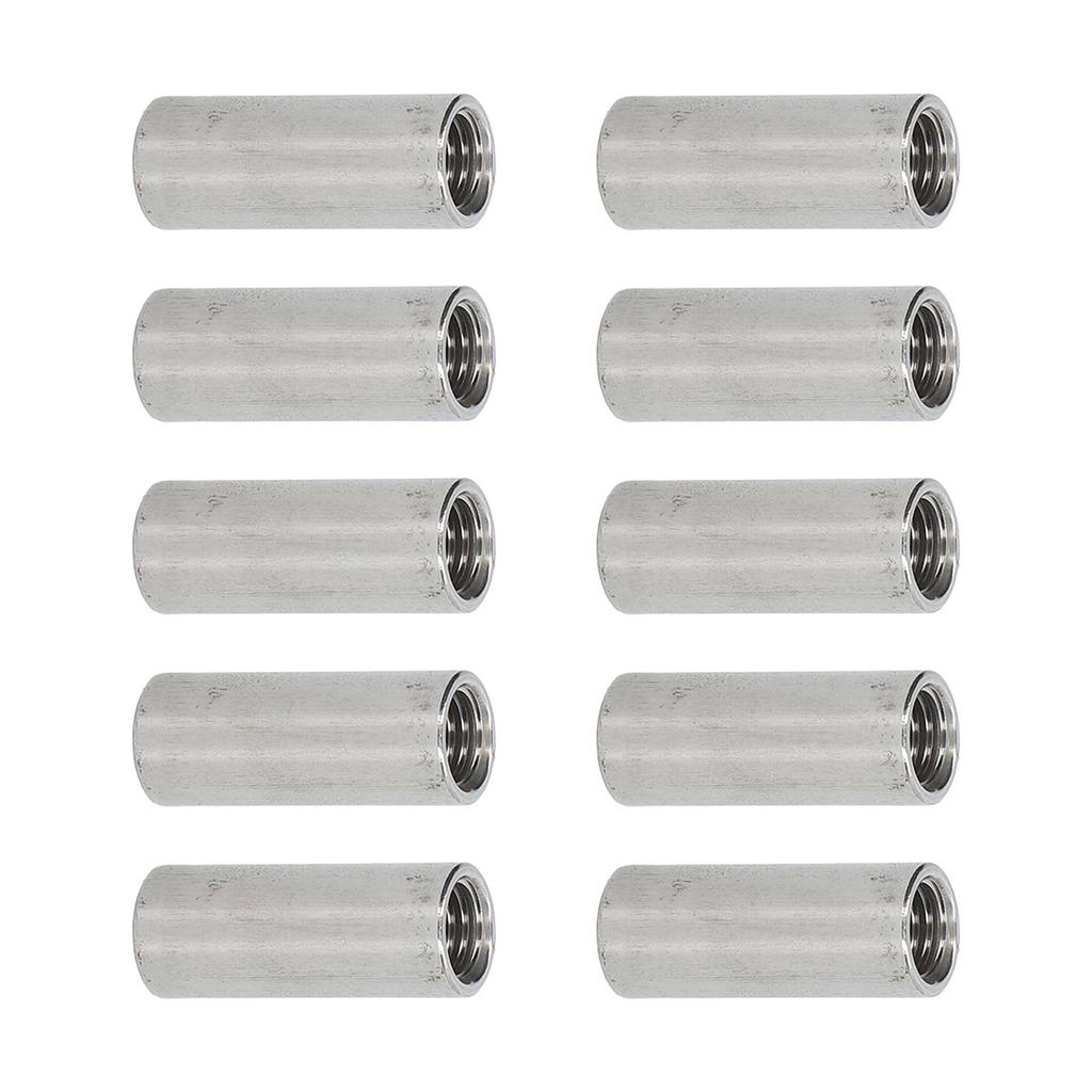 10 шт. Круглые соединительные гайки из нержавеющей стали 304, набор цилиндрических соединительных гаек с внутренней резьбой