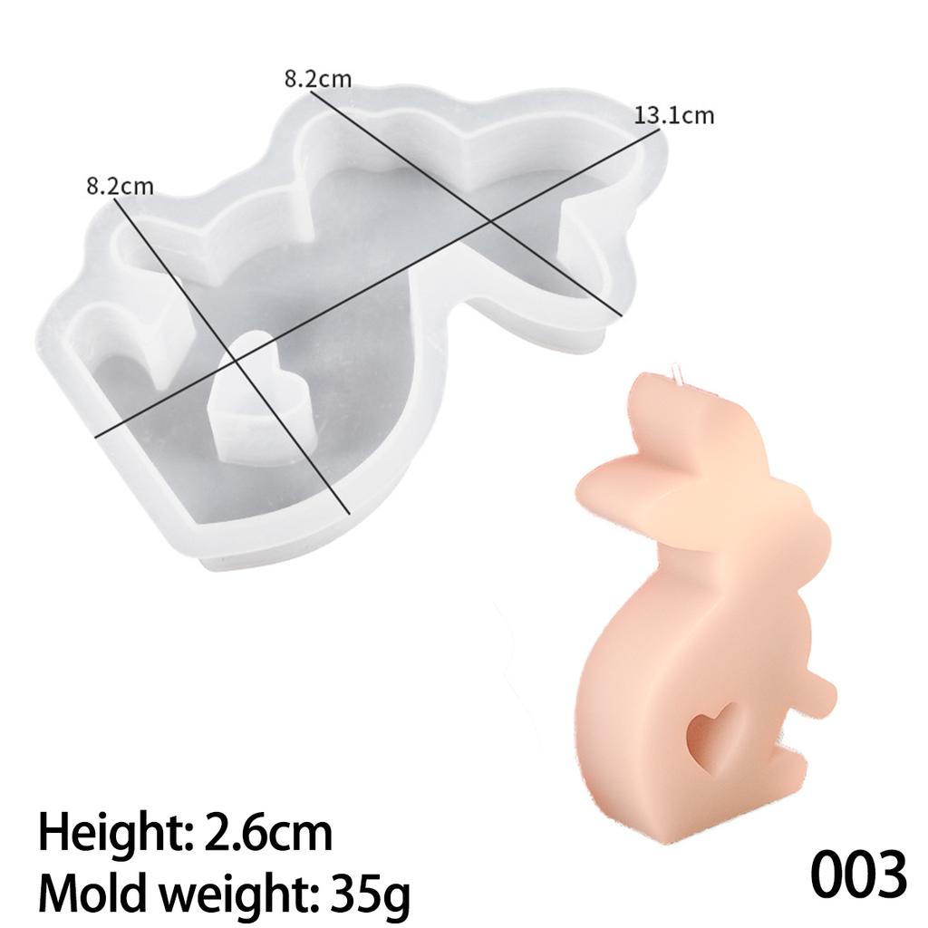 DIY Easter Bunny Candle Silicone Mold Love Cute Rabbit Handmade Soap Aromatherapy Gypsum Ornament Resin Crafts Molds Home Decor