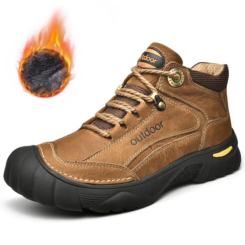 Мужские ботинки для снегоступов из коровьей кожи, нескользящие спортивные ботинки для активного отдыха, утолщенные высокие ботинки для альпинизма, короткие мужские ботинки для активного отдыха