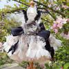Luxury Pet Dog Clothes Pure Handmade Black Grey Lace Flower Bow Princess Dresses For Small Medium Dog All Reason Puppy Clothing