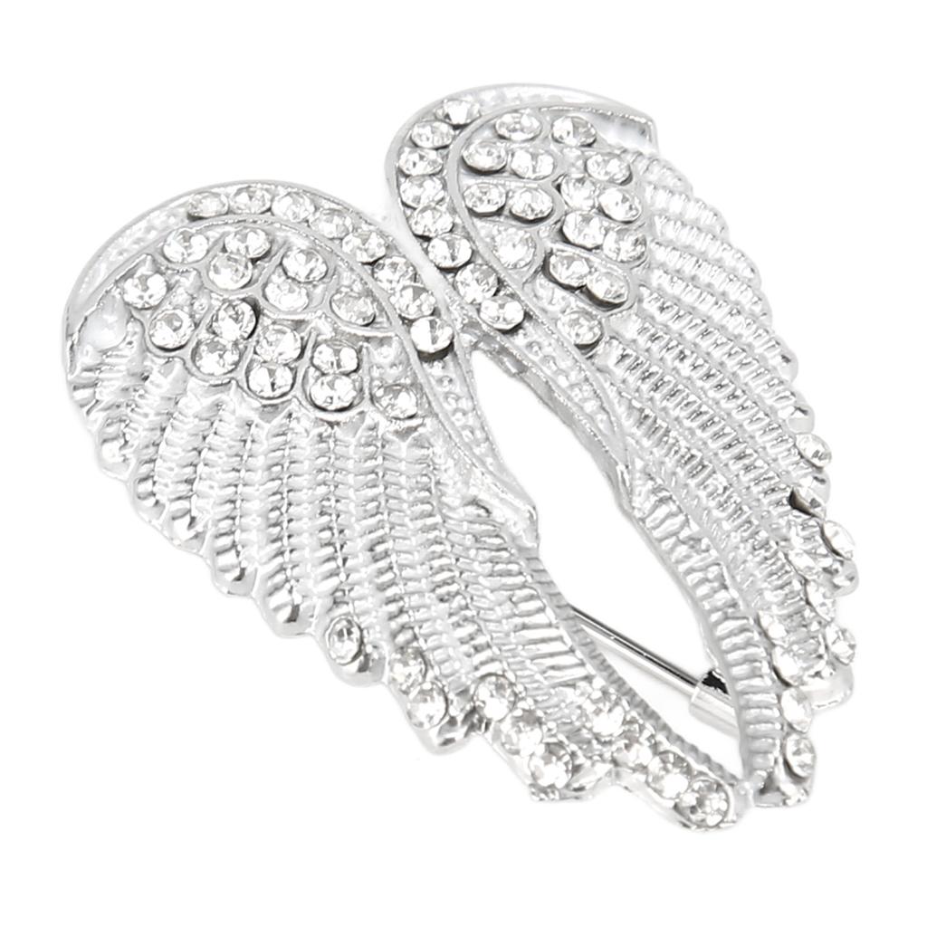 Angel Wing Brooch Pins Crystal Rhinestone Vintage Sweater Shawl Collar Dress Shirt Brooch Clips for Man Woman