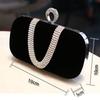 Red Flannel Rhinestone Bag Velvet Evening Purses Crossbody Elegant Party Clutch Bling Shoulder Female Bag Diamond Handbag
