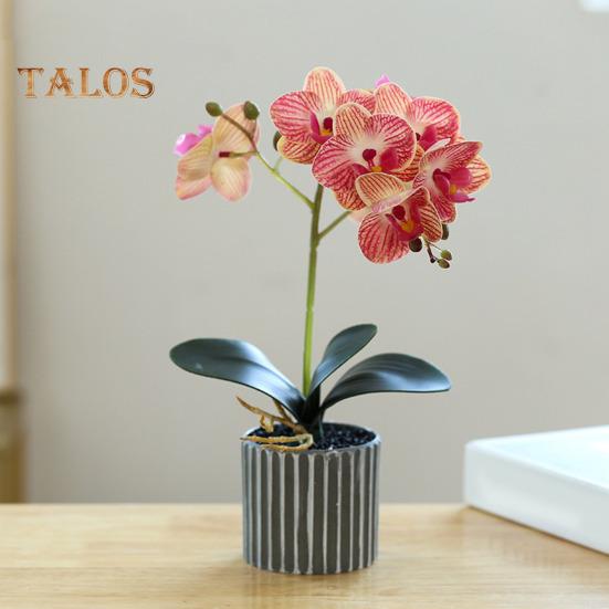 Искусственное растение в горшке, искусственная орхидея-мотылек, бонсай, настольный искусственный фаленопсис, цветы для домашнего обеденного стола, украшения офисного стола
