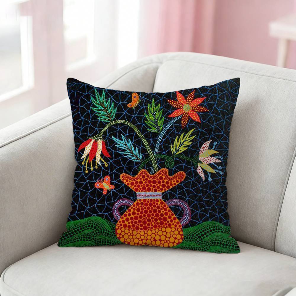 Kusama Yayoi Art Pillow Case For Sofa Living Room Home Office Decor Protective Cover