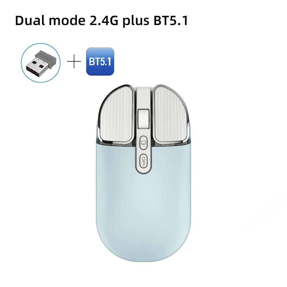 Двухрежимная беспроводная мышь Bluetooth 5.1, 2,4 г, перезаряжаемые бесшумные геймерские мыши, настольная USB-оптическая игровая мышь с одним щелчком мыши