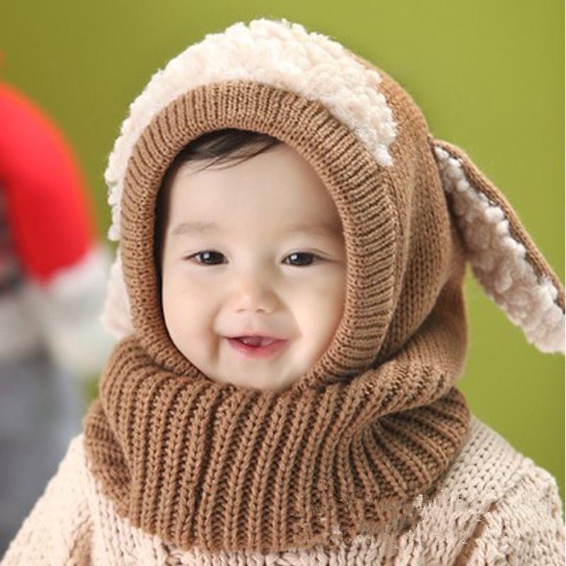 Toddler Knit Cap With Cute Dog Pattern For Kids Winter Warmth And Wind Resistance