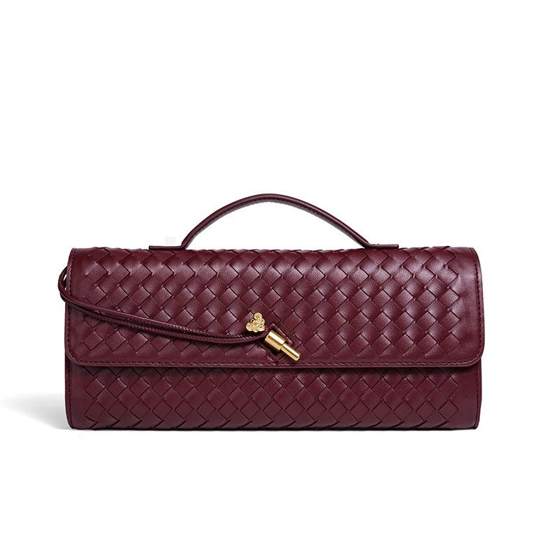 Сумка-багет ручной работы из мягкой кожи Ruyi, горизонтальная квадратная сумка-органайзер, клатч, сумка-мессенджер.