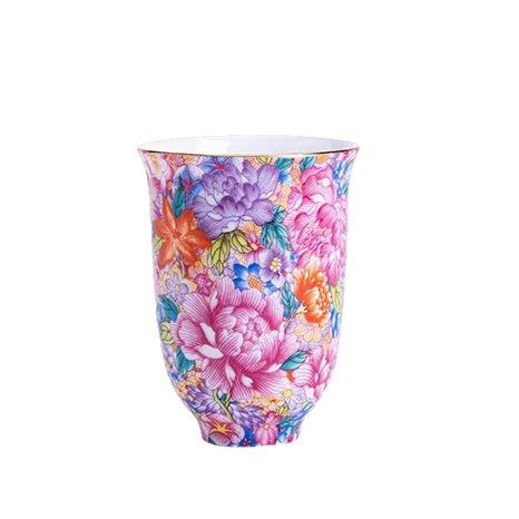 Wind enamel color ceramic master cup single cup women's high-end tea set tea cup personal tea ceremony cup