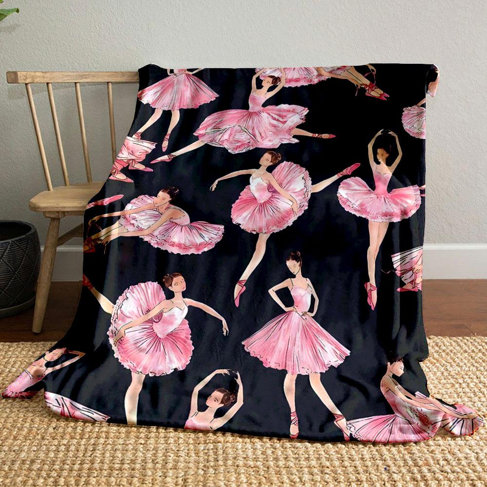 Ballet Girl Pink Blanket bedroom Blanket for Livingroom Couch lunch break Soft throw for Friend's festival Gift