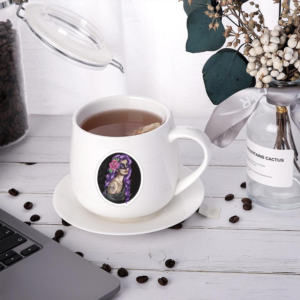 60 Photos of The Day of The Dead's Face Graffiti Stickers Masquerade Mask Personalized Decoration Waterproof Stickers