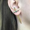Novel Punk Multicolor Crystal Dagger- Earrings Metal Sword- Handle Studs Earrings for Women Girls Halloween Jewelry Gift