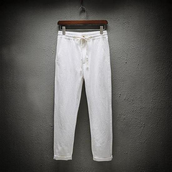 Мужские свободные повседневные брюки Ice Silk Linen 9-Point