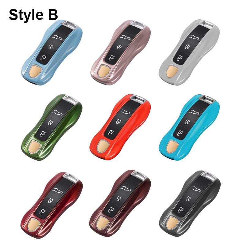 AABKR1 For Porsche Cayenne Mancan Panamera 911 718 Boxster Cayman Taycan 2010-2024 Car Key Paint Case Bordeaux Red Shell Replacement