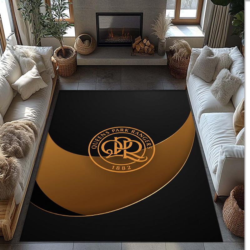 Queens Park Rangers Football Print Crystal Velvet Rug, Comfortable Water Absorbent Non Slip Indoor Floor Carpet