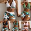 High Waist Bikini Women Print Swimsuit Halter Swimwear Push Up Bikini Set Beachwear Brazilian Bathing Suit Swimming Suits