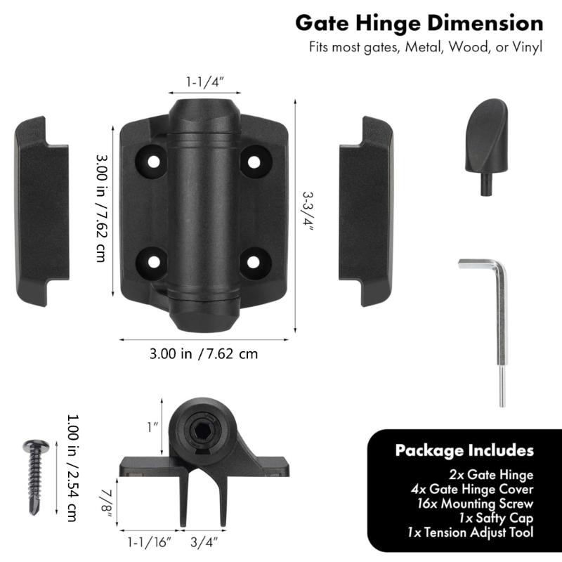 2 шт. Прочные петли для ворот Замена петли для ворот с автозакрыванием Фурнитура для ворот Уличная фурнитура Простота установки