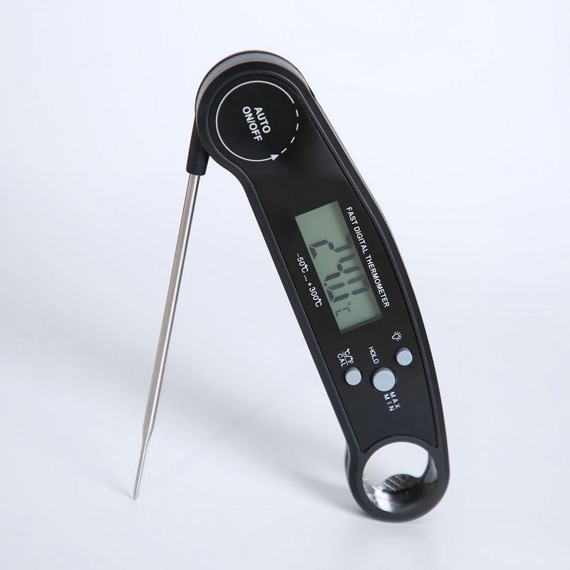 Foldable Digital Food Thermometer Instant Read Backlit Screen for Home Kitchen Baking Roasting Grilling Meat Turkey BBQ