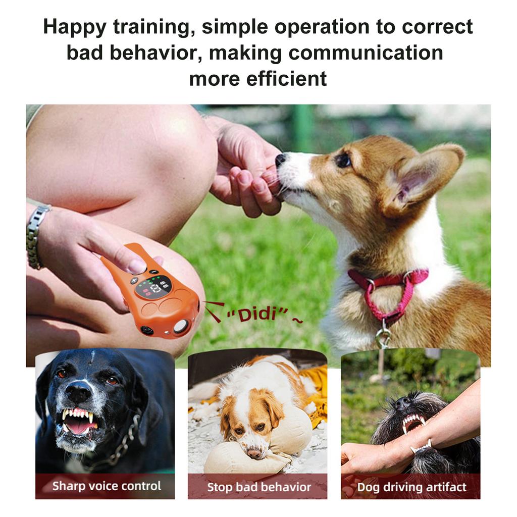 Dog Bark Deterrent Device Variable Frequency Portable Dog Training Device with LED Flashlight for Indoor & Outdoor Use