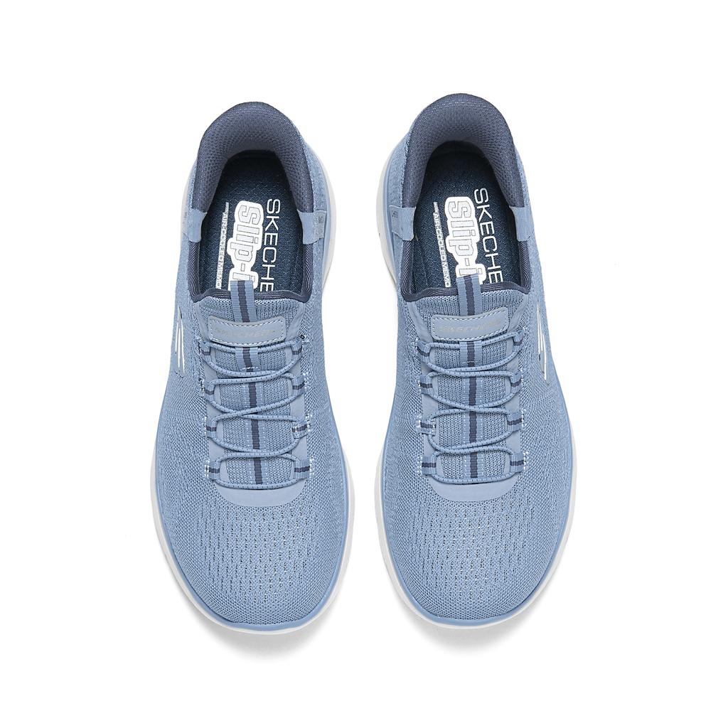 Skechers Спортивные удобные низкие повседневные кроссовки для женщин Серые Синие 150284-SLT