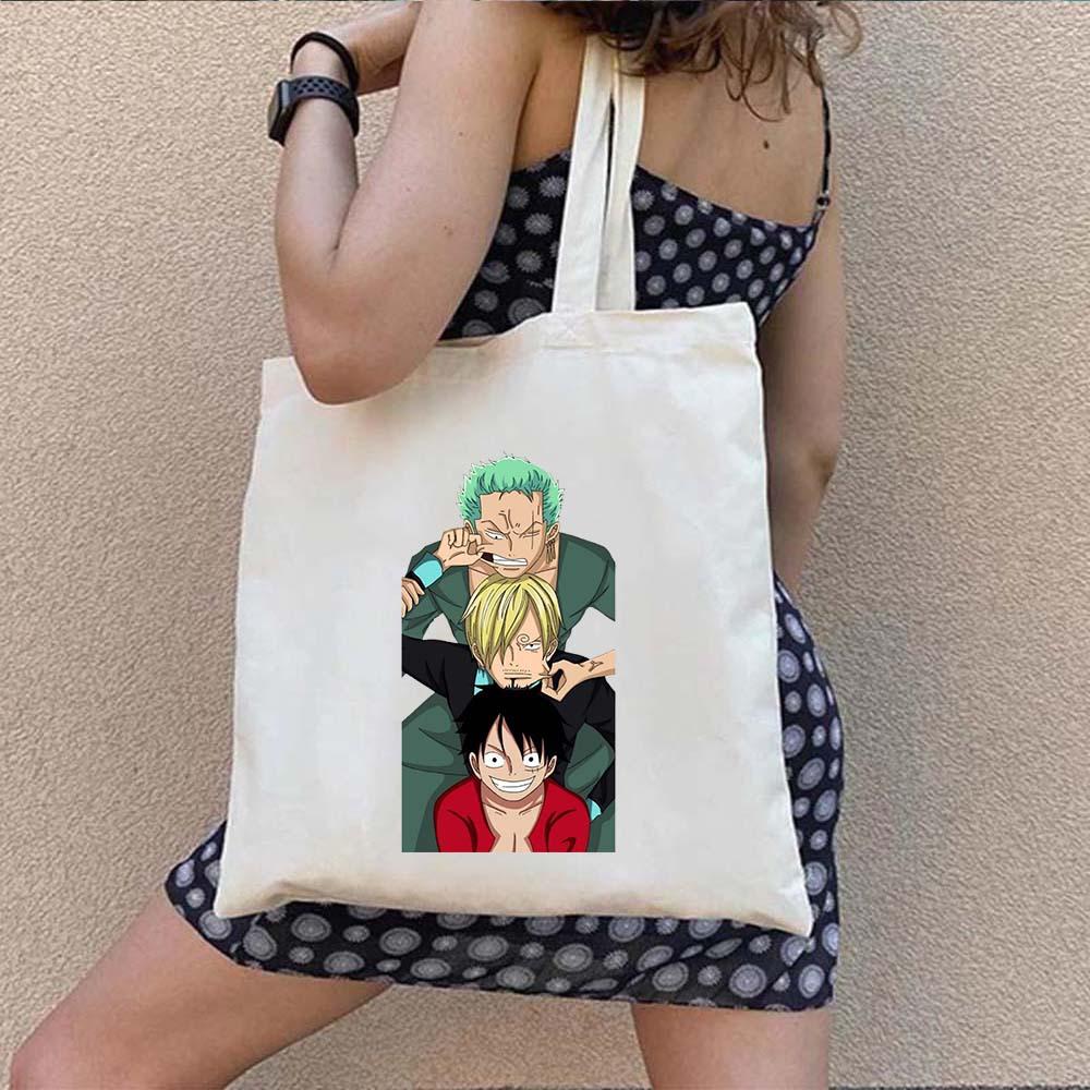 Одноразовый холщовый рюкзак на одно плечо с принтом Луффи из One Piece 7540 CLE