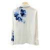 2024 Artistic Ink Wash Oil Print Satin Shirt: Long-Sleeved, Fashionable Temperament Top