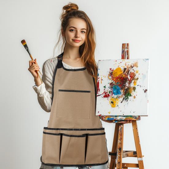 Gardening Tool Apron Heavy-Duty 600D Oxford Cloth Tool Work Aprons 14-Pocket Waterproof Organizer for Landscaping