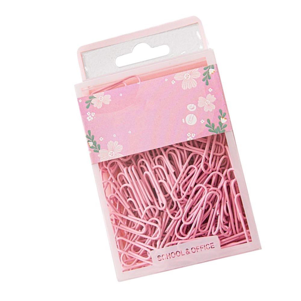 70 Pcs 50mm Length Paper Clips Pink/ Purple/ Green Metal Paper Clips Portable Paper Clips Office