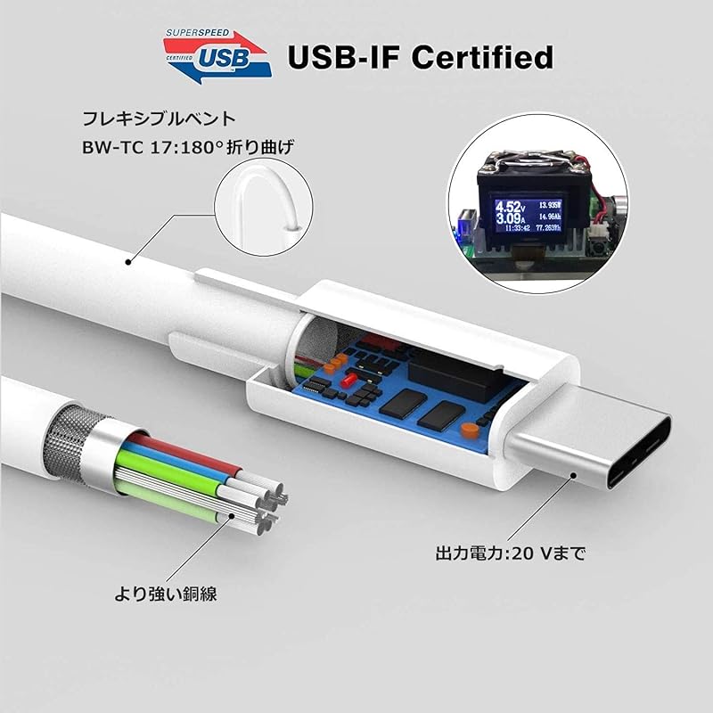 USB Type C To Cable PD Compatible 1M+2M 2 Piece Set 60W/3A Fast Charging MacBook Pro/Air iPad Pro Galaxy Compatible with Models with Type-C Terminal,