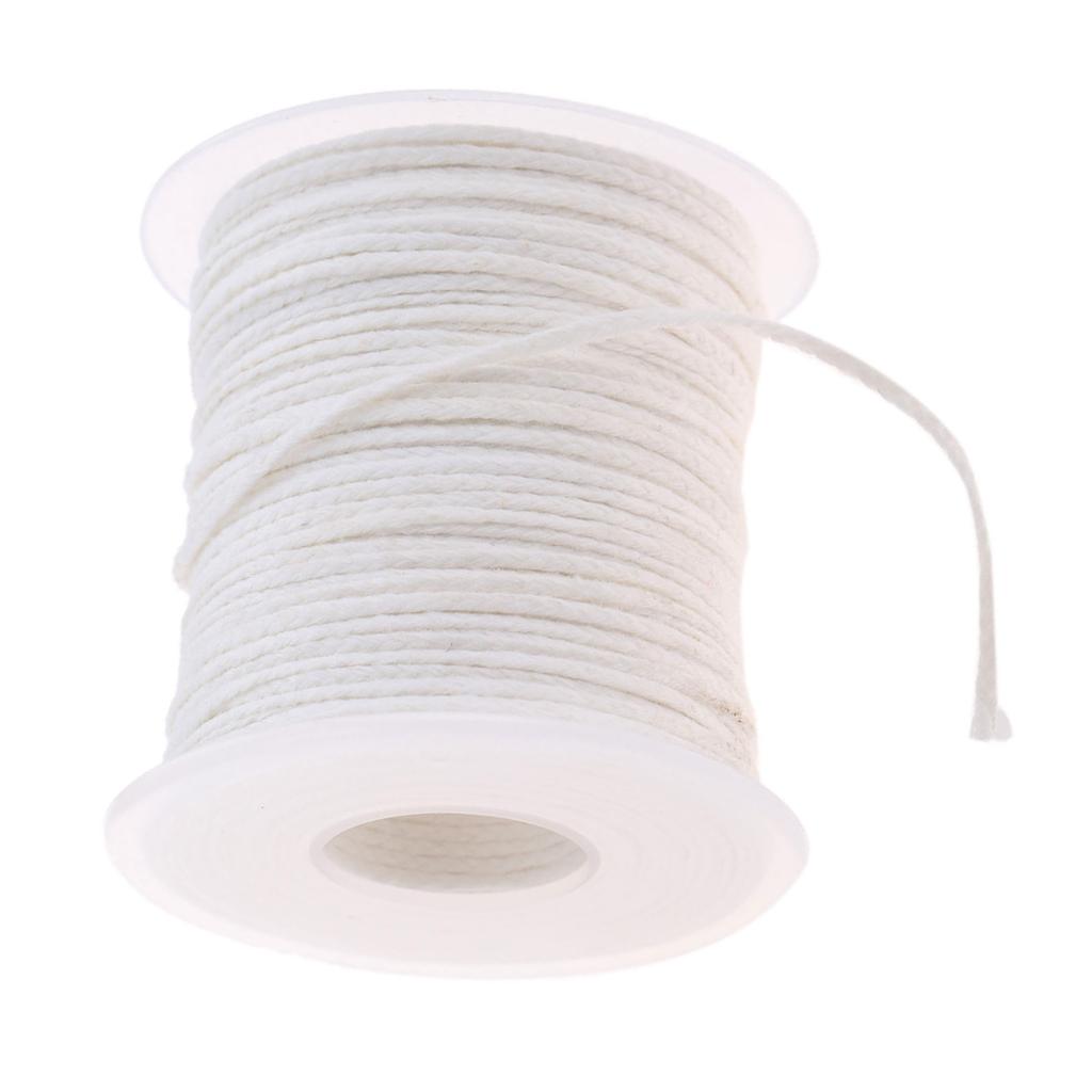 Проволока для свечного фитиля Белая 61м Диаметр 12.5мм Основание 2.6мм Хлопок Алюминиевый сплав Рулон свечного фитиля для DIY изготовления