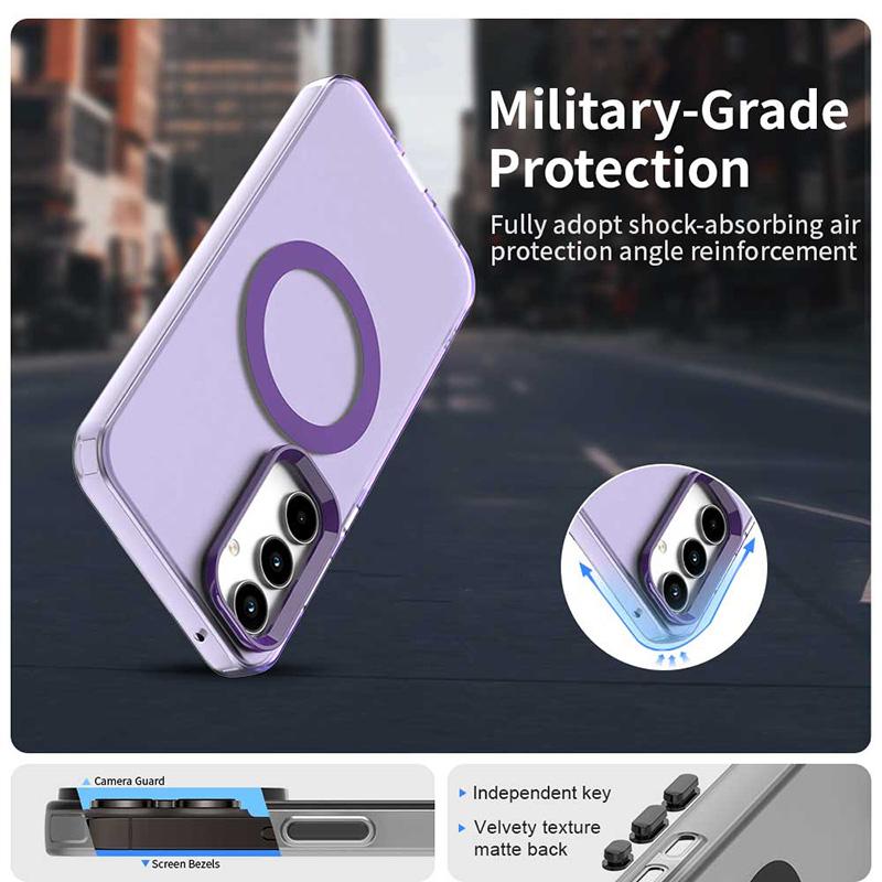 Для Samsung Galaxy A55 Магнитный чехол для телефона Magsafe Для Samsung Galaxy A55 ТПУ Противоударный Конфетный цвет Беспроводная зарядка Чехол