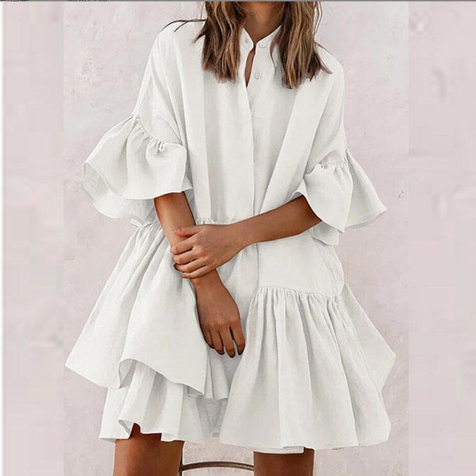 Летний однотонный сарафан, сексуальный, с завязками спереди, эластичной талией, многослойными оборками, цветочным узором и длинными рукавами, свободное платье