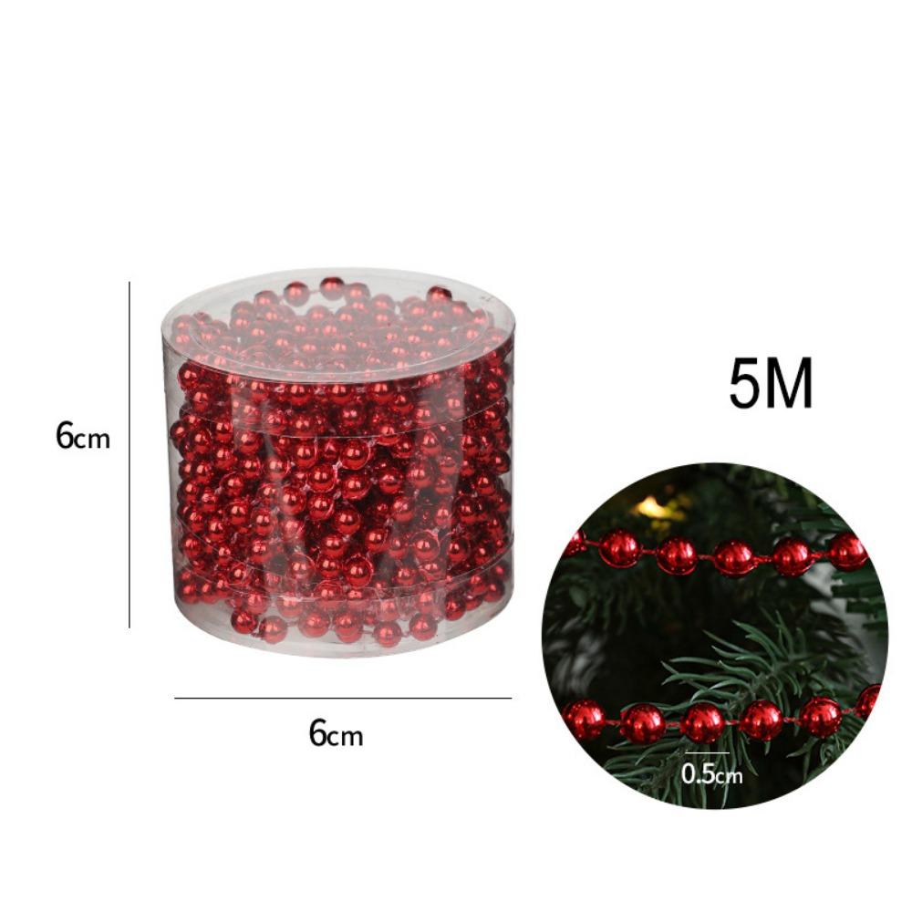 Plastic String Bead Chain 5M Christmas Decoration Christmas Tree Ornament Indoor Decoration