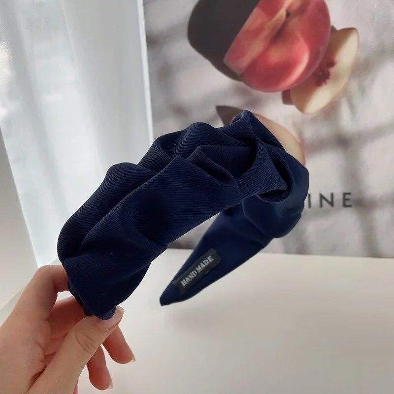 Модные обручи для волос, резинки для волос для женщин и девочек, цветочные однотонные повязки на голову, дизайнерские широкие повязки для волос, аксессуары для волос, головные уборы