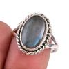 Ювелирное кольцо из чистого серебра 925 пробы с натуральным лабрадоритом S.7.5 Q2l56