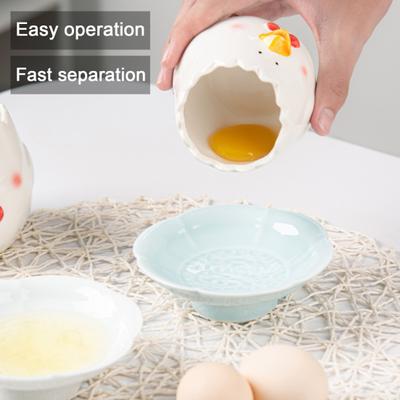 Керамический сепаратор для яиц ручной работы, милый маленький фильтр для яиц, разделитель для цыплят, кухонный гаджет, помощник для приготовления выпечки, инструменты