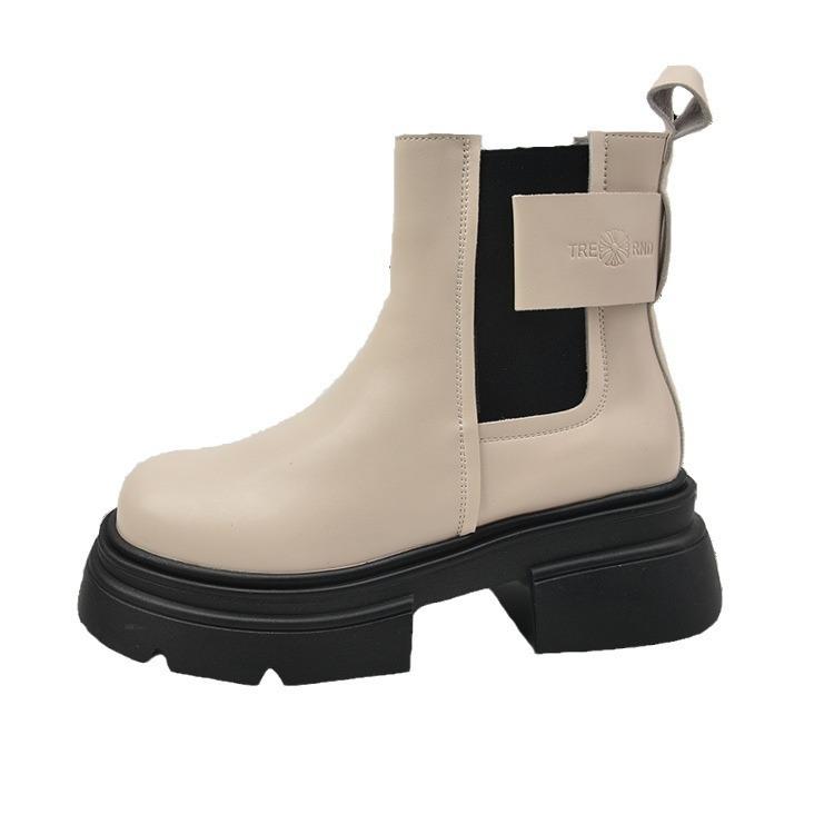 Ботинки на толстой подошве Детские осенние ботинки-сигареты Ботинки Big Head Ботинки Chelsea Short