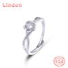 Lindon Classic 925 Sterling Silver Zircon Ring Ladies Jewelry Wedding Promise Party Gift