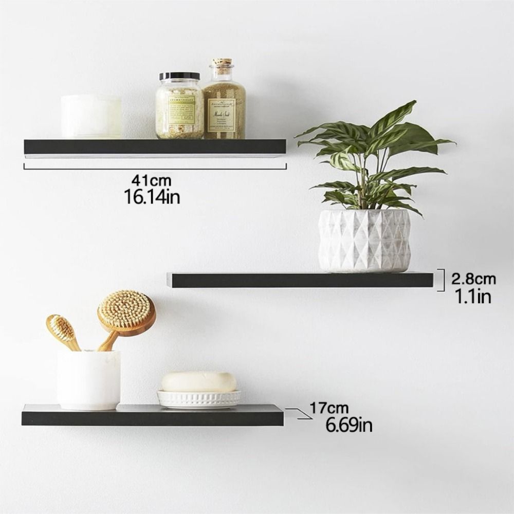 Durable Floating Shelves Wooden Hanging Wall Shelves Hanging Storage Rack Bedroom Decoration